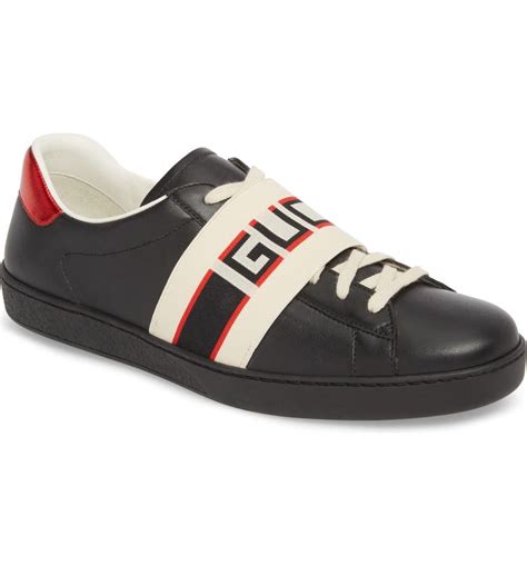 gucci ace stripe black|gucci ace low top sneakers.